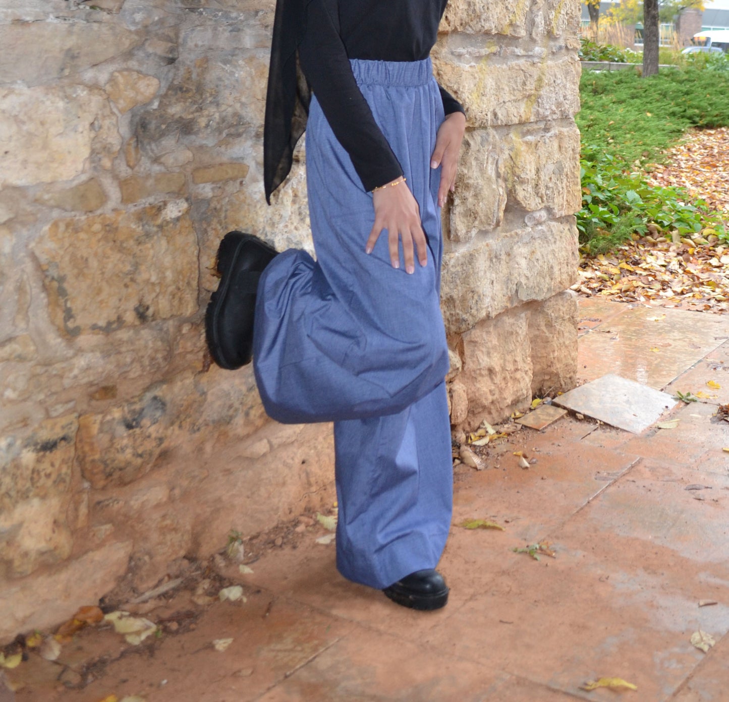 Laila Wide Leg Trousers - Denim