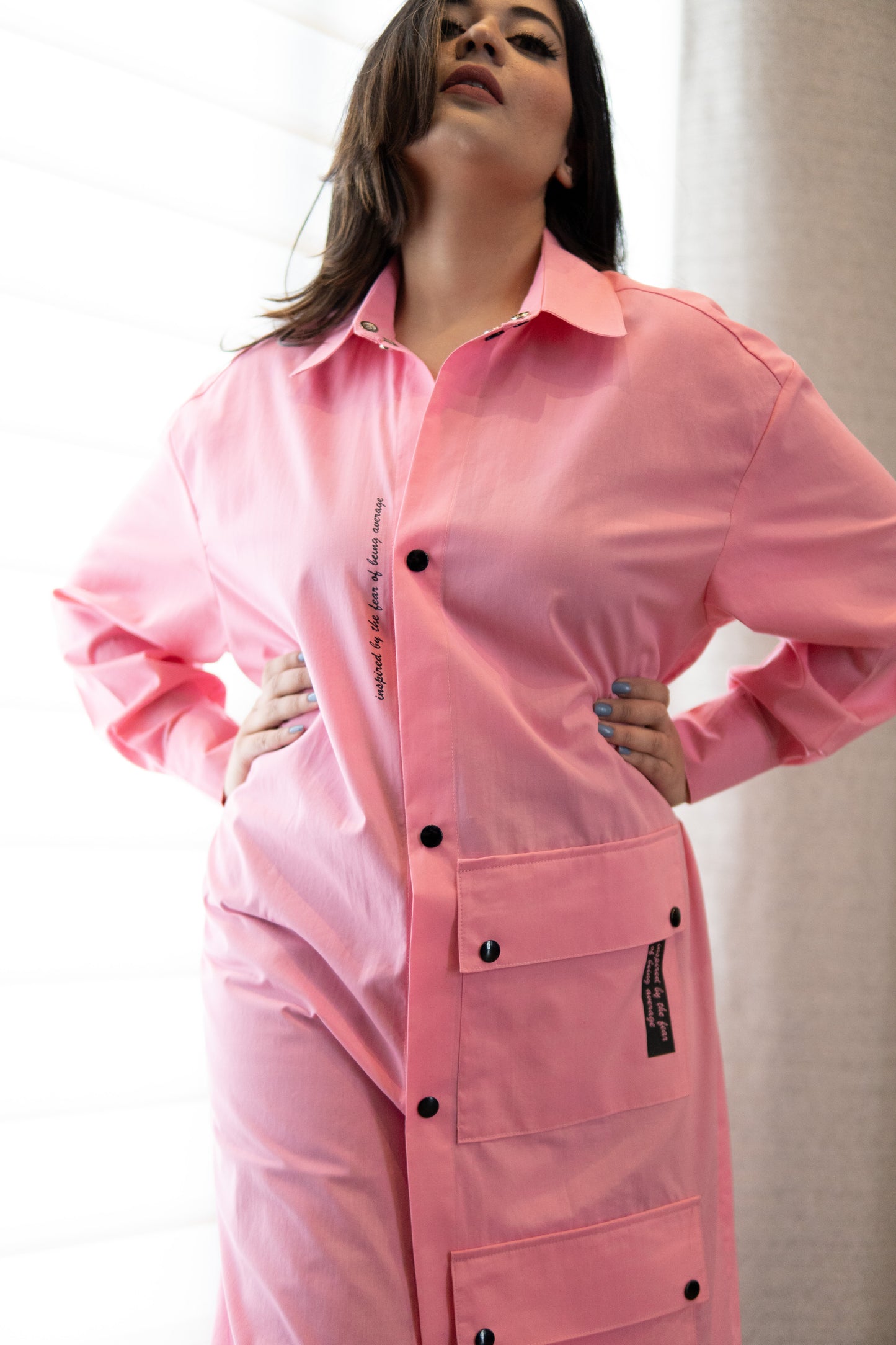 Sana Oversized Maxi Shirt - Bubblegum