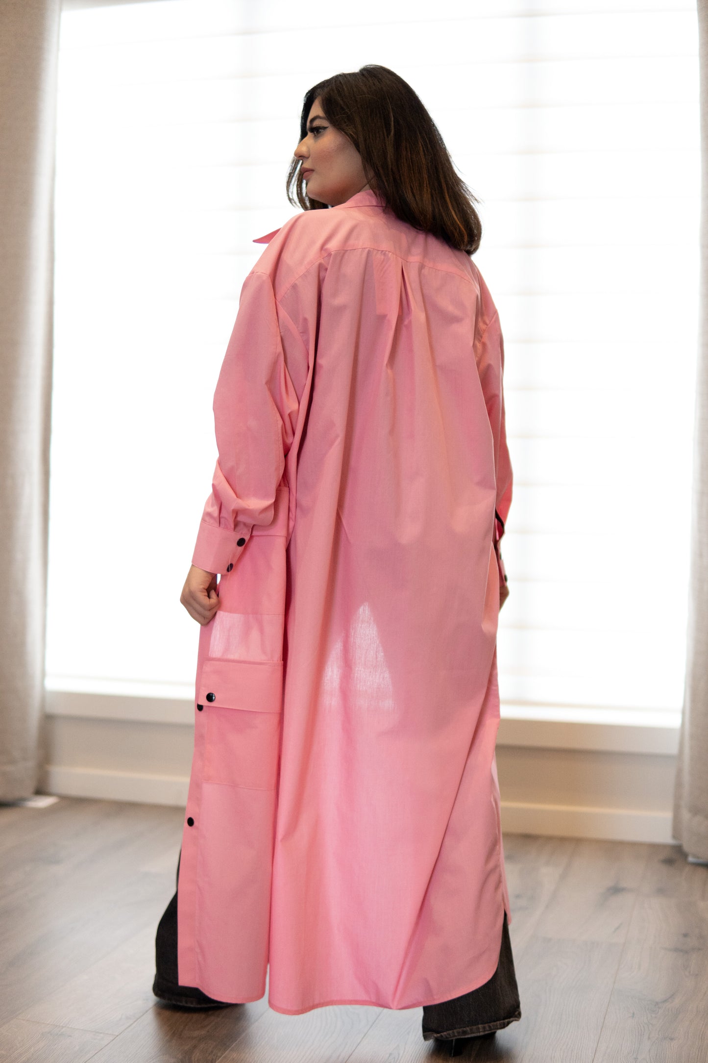 Sana Oversized Maxi Shirt - Bubblegum