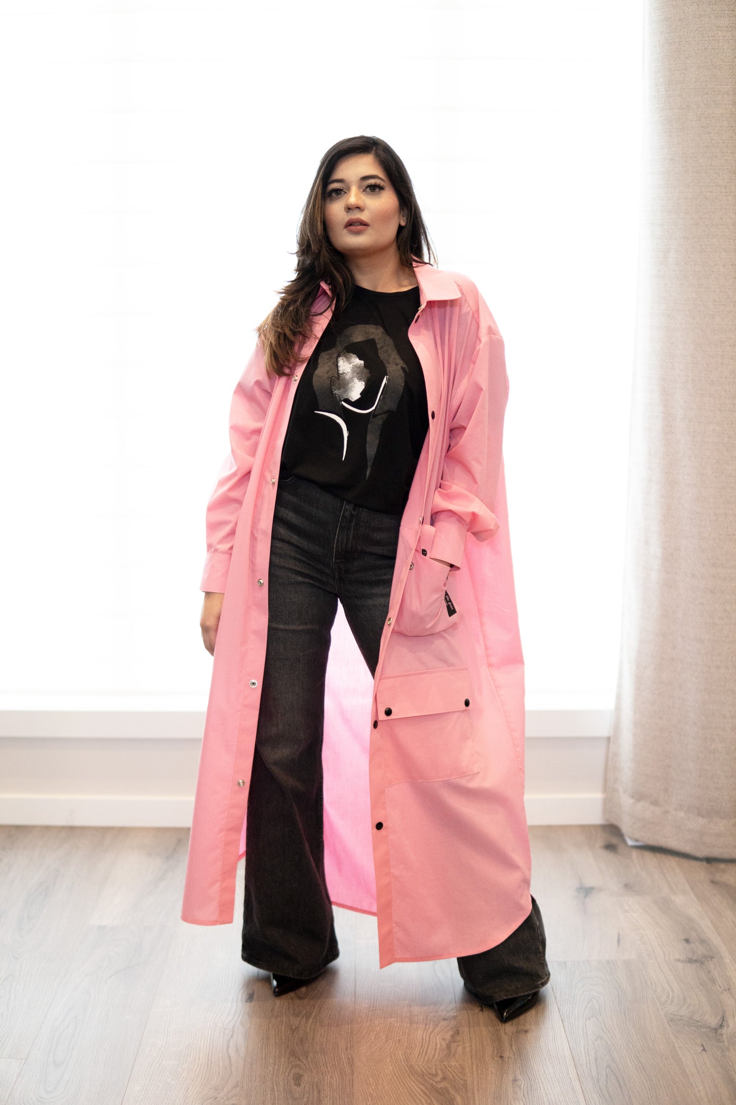 Sana Oversized Maxi Shirt - Bubblegum