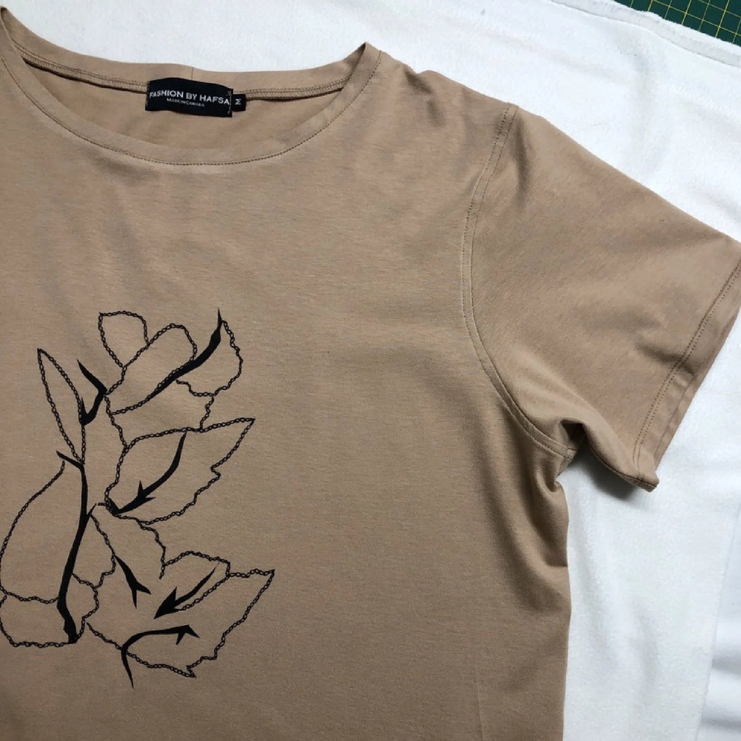 The Basic Tee - Embroidered Floral Art