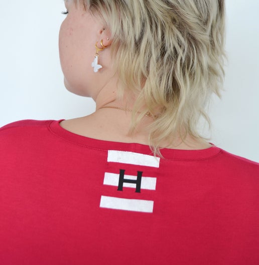 The Basic Tee - June Art, Raspberry