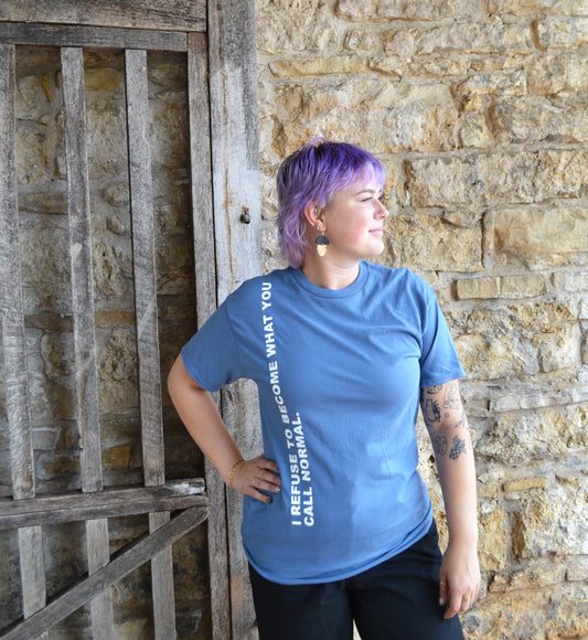 Unisex Cotton Tshirt - Refuse To Be Normal Art