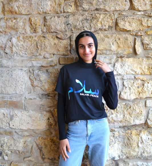 Unisex Cotton Tshirt - Salam Art, Blue Combo