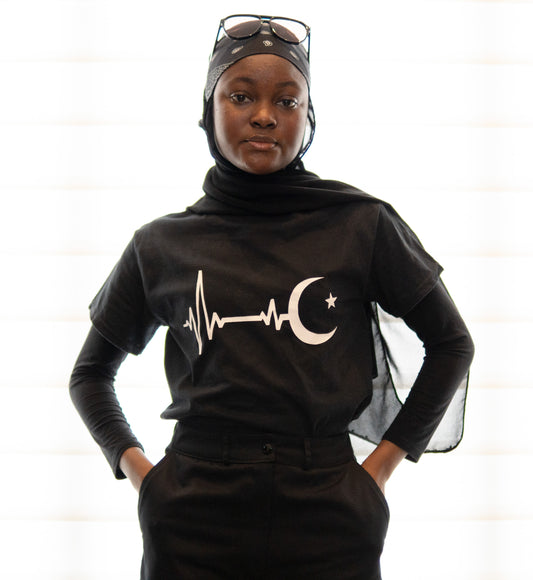 Unisex Cotton Tshirt - Islamic Heartbeat Art