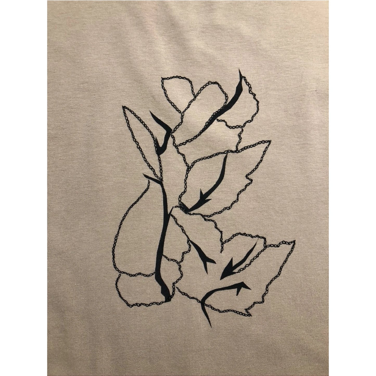 The Basic Tee - Embroidered Floral Art